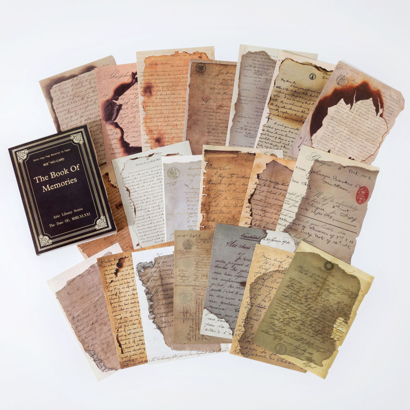 Mo Mo Υλικό Χαρτιού – Loft Library σειρά Διακοσμητικό Χαρτί για σελίδες βιβλίου με ρετρό αποτύπωμα, 8 στυλ, ορθογώνιο, χωρίς κόλληση, Μοντέλο: Αυτό το υλικό