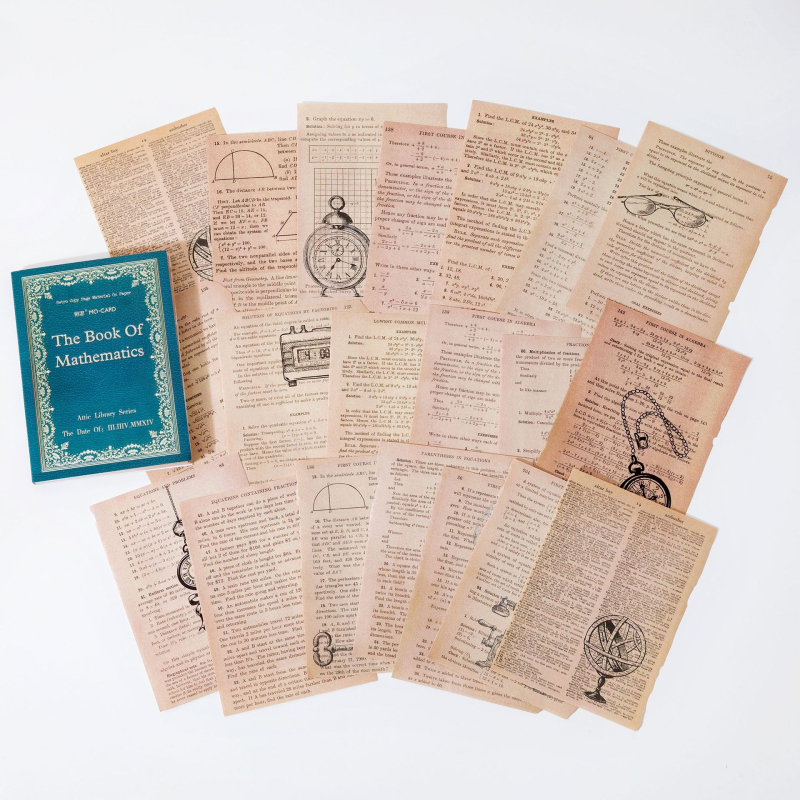 Mo Mo Υλικό Χαρτιού – Loft Library σειρά Διακοσμητικό Χαρτί για σελίδες βιβλίου με ρετρό αποτύπωμα, 8 στυλ, ορθογώνιο, χωρίς κόλληση, Μοντέλο: Αυτό το υλικό