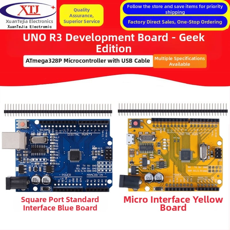XTJduino UNO-R3 развојна плоча за микроконтролер, подобрена версия с CH340