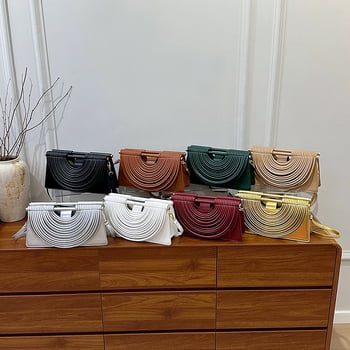 Crossbody torbica od PU kože, gradski jednostavni stil, horizontalni kvadratni oblik, magnetska kopča, džep za telefon