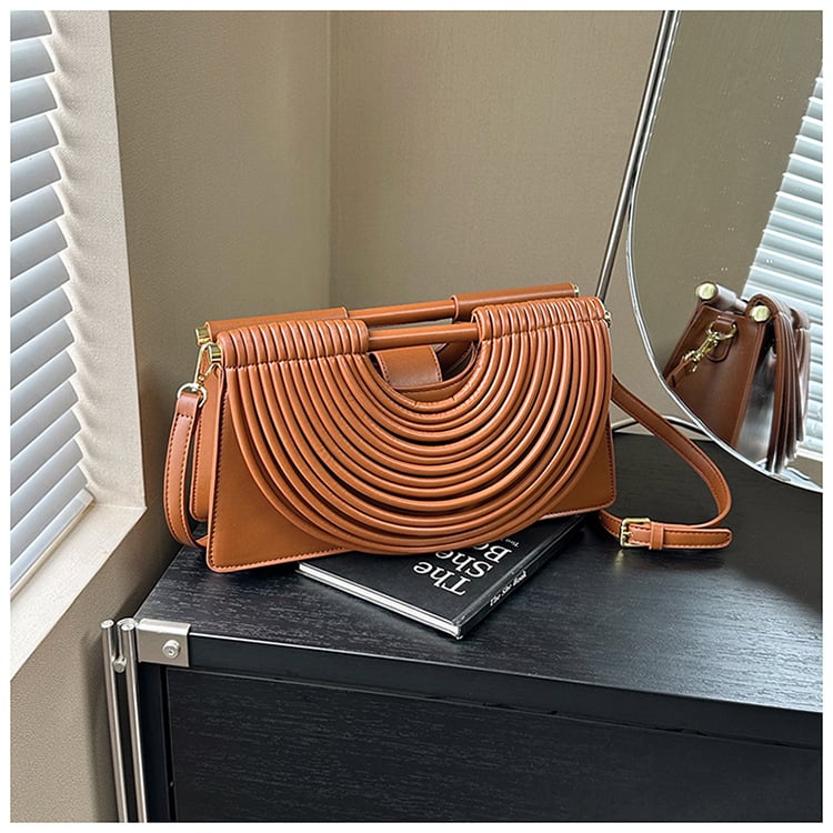 Crossbody torbica od PU kože, gradski jednostavni stil, horizontalni kvadratni oblik, magnetska kopča, džep za telefon