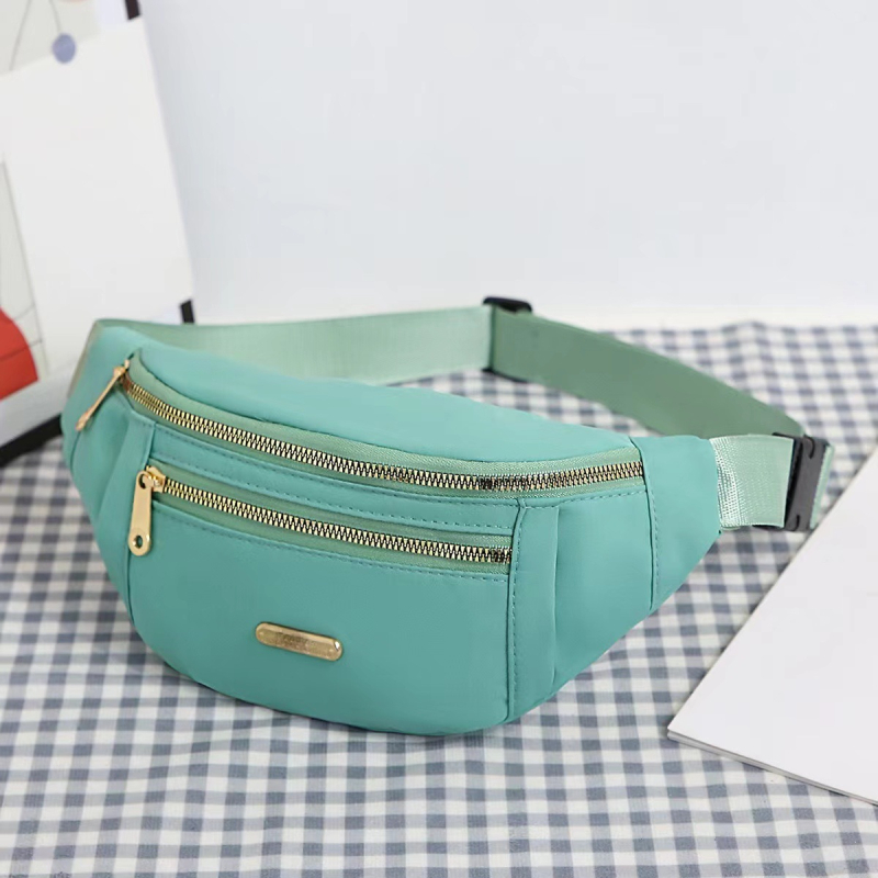 Ženska pojas torba od najlona – ulični stil, zatvarač, džep za telefon