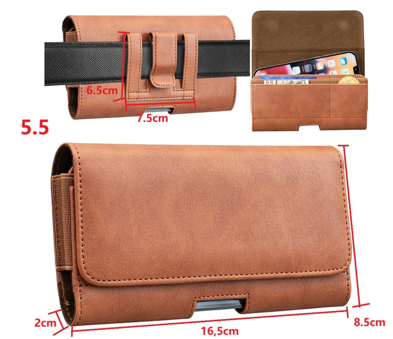 Tālruņa maciņa lieta ar jostas klipu un maku stilu (PU āda; maku stils; pret kritumiem, pret nolietošanās, pret pirkstu nospiedumiem; pielāgošana atbalstīta; universāla savietojamība)