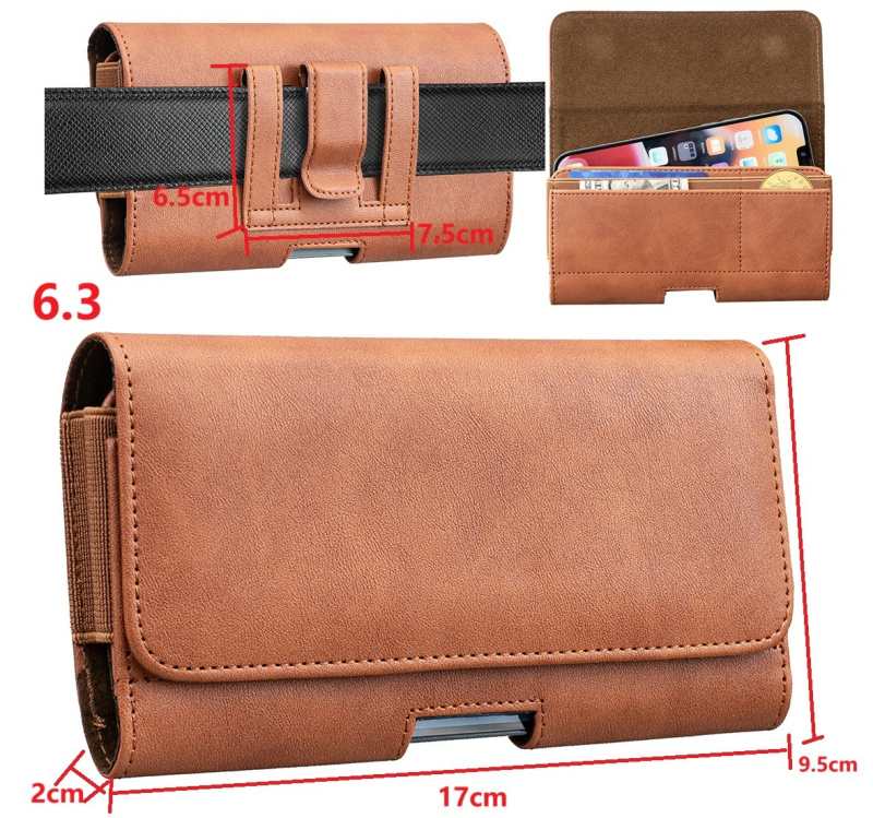 Tālruņa maciņa lieta ar jostas klipu un maku stilu (PU āda; maku stils; pret kritumiem, pret nolietošanās, pret pirkstu nospiedumiem; pielāgošana atbalstīta; universāla savietojamība)