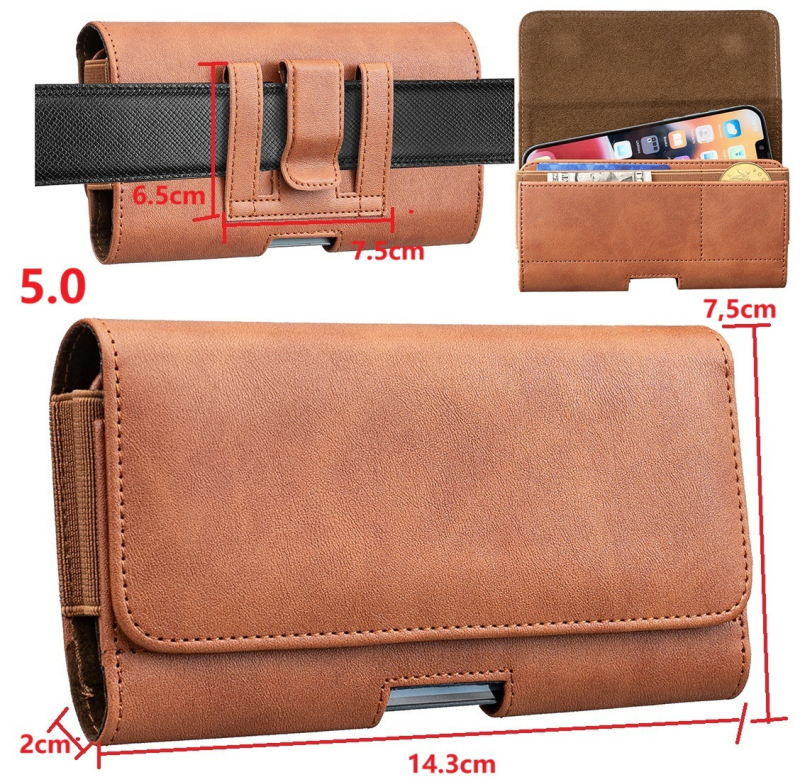 Tālruņa maciņa lieta ar jostas klipu un maku stilu (PU āda; maku stils; pret kritumiem, pret nolietošanās, pret pirkstu nospiedumiem; pielāgošana atbalstīta; universāla savietojamība)