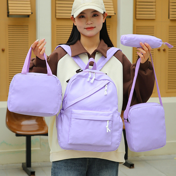 Nylon torba s jednobojnim dizajnom i jastučićima na ramena, za učenike srednje škole, otporna na habanje