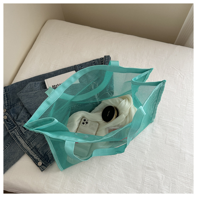 Нейлонова tote торба с джоб за телефон, хоризонтална квадратна форма и двойни презрамки