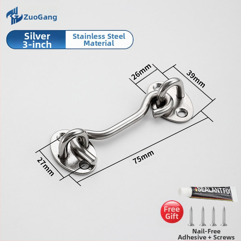 Rozsdamentes acél Wind Hook ajtó- és ablakokhoz — Márka Left Steel, Modell Wind Hook, modern minimalist hardver-kiegészítő