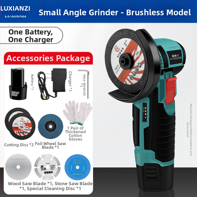 Презареждащ се електрически ъглов шлайф за полиране, шлифоване и рязане – ръчен, преносим, 188 V