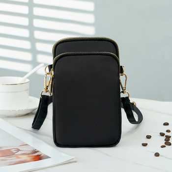 Geantă crossbody din Oxford, formă verticală pătrată, fermoar și buzunar intern pentru telefon