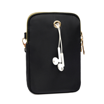 Geantă crossbody din Oxford, formă verticală pătrată, fermoar și buzunar intern pentru telefon