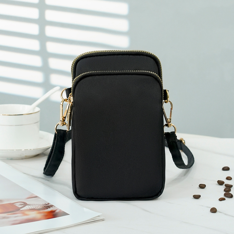 Geantă crossbody din Oxford, formă verticală pătrată, fermoar și buzunar intern pentru telefon