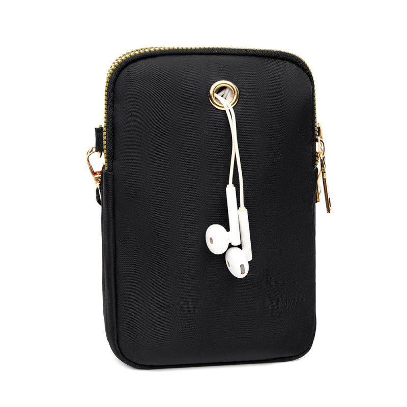 Geantă crossbody din Oxford, formă verticală pătrată, fermoar și buzunar intern pentru telefon