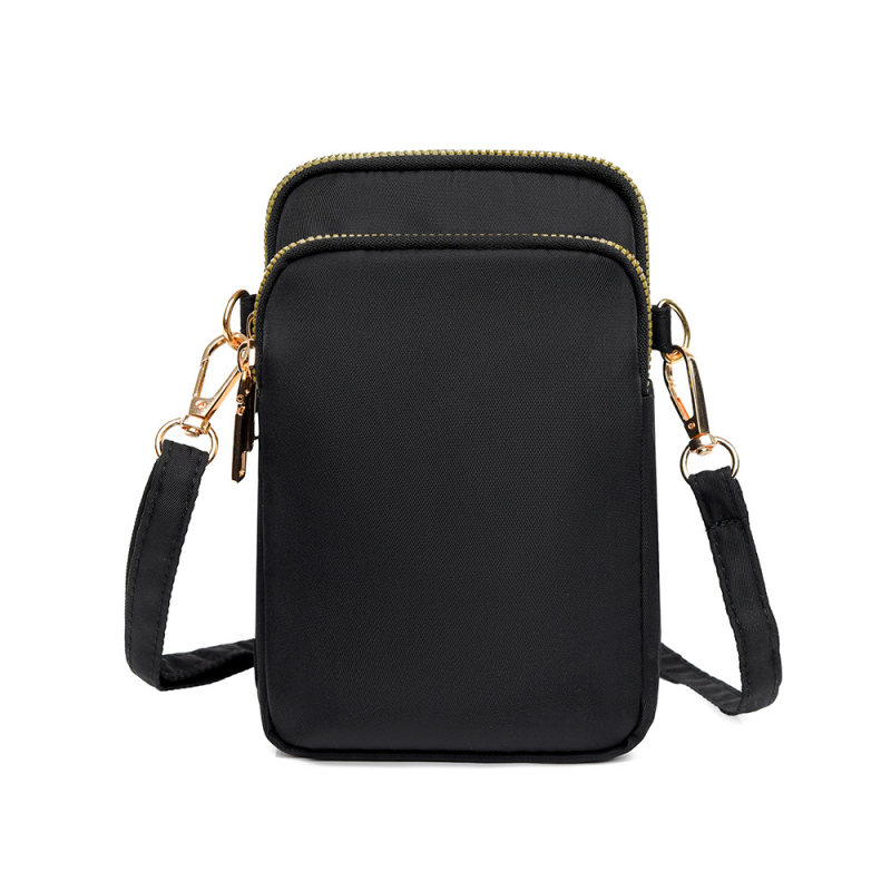 Geantă crossbody din Oxford, formă verticală pătrată, fermoar și buzunar intern pentru telefon