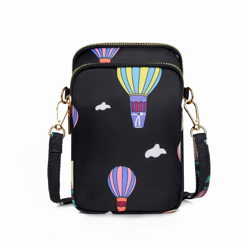 Geantă crossbody din Oxford, formă verticală pătrată, fermoar și buzunar intern pentru telefon