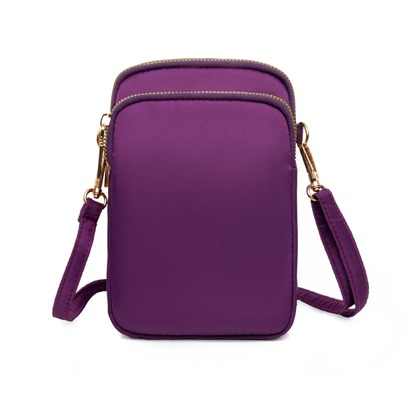 Geantă crossbody din Oxford, formă verticală pătrată, fermoar și buzunar intern pentru telefon