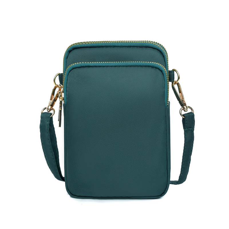 Geantă crossbody din Oxford, formă verticală pătrată, fermoar și buzunar intern pentru telefon