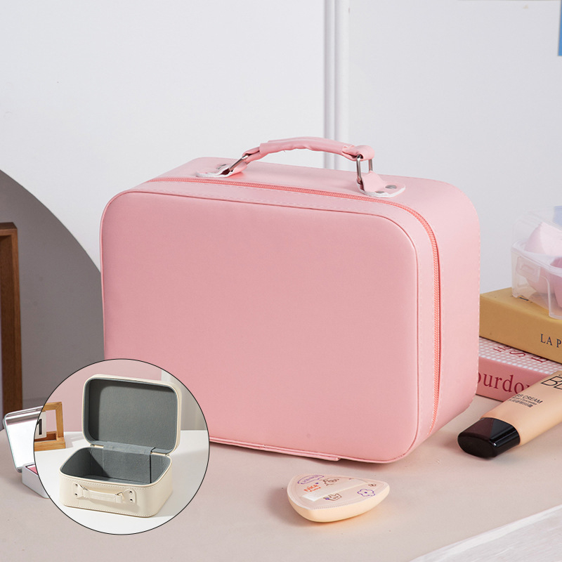 Tükrös kozmetikai táska, PU anyag, nagy kapacitású, hordozható, vízálló