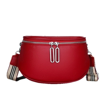 Ženska kožna torba tip sedlo — koža najviše kvalitete, zatvaranje na zip, unutarnji pretinac sa skrivenim zipom i džepom za mobitel, trodimenzionalni vanjski dizajn, podstava od poliestera