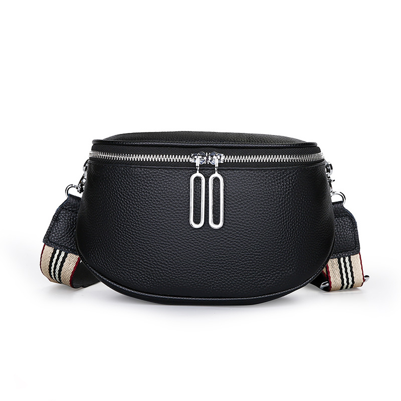 Ženska kožna torba tip sedlo — koža najviše kvalitete, zatvaranje na zip, unutarnji pretinac sa skrivenim zipom i džepom za mobitel, trodimenzionalni vanjski dizajn, podstava od poliestera