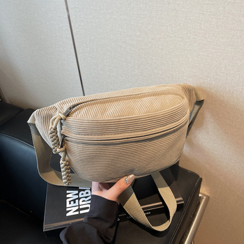 Женска през рамо чанта - уличен стил, плат, цип, вътрешен джоб за телефон, пролет 2025