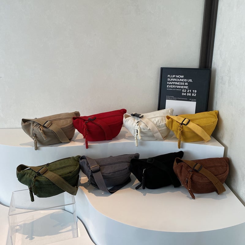 Τσάντα ώμου-crossbody για γυναίκες - Στυλ street fashion, Υλικό ύφασμα, Κλείσιμο με φερμουάρ, Εσωτερική θήκη για κινητό, Άνοιξη 2025