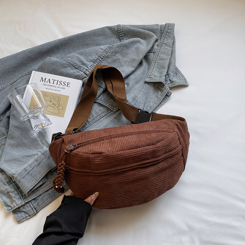 Женска през рамо чанта - уличен стил, плат, цип, вътрешен джоб за телефон, пролет 2025