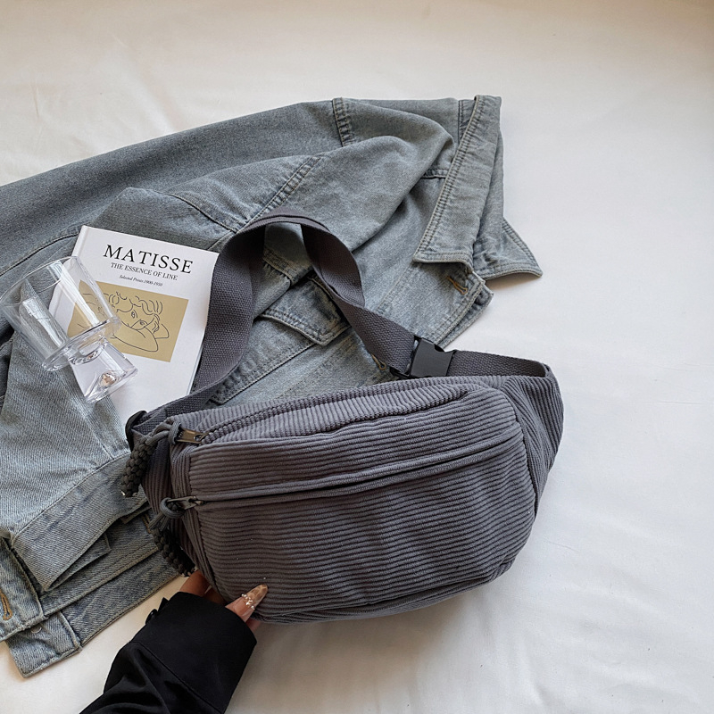 Женска през рамо чанта - уличен стил, плат, цип, вътрешен джоб за телефон, пролет 2025