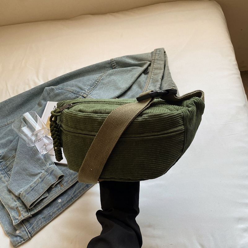 Женска през рамо чанта - уличен стил, плат, цип, вътрешен джоб за телефон, пролет 2025