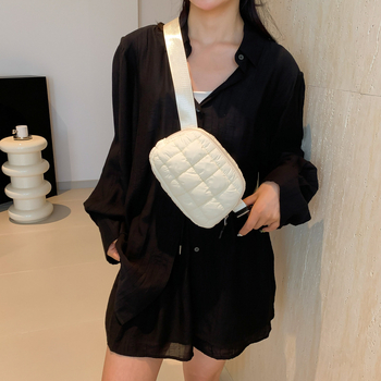 Geantă talie din nylon, crossbody, unisex, compactă, pătrată, cu fermoar și buzunare pentru telefon și buletin