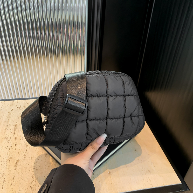 Geantă talie din nylon, crossbody, unisex, compactă, pătrată, cu fermoar și buzunare pentru telefon și buletin