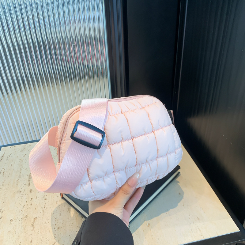 Geantă talie din nylon, crossbody, unisex, compactă, pătrată, cu fermoar și buzunare pentru telefon și buletin