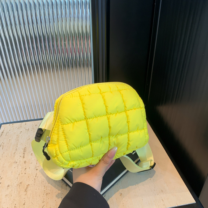 Geantă talie din nylon, crossbody, unisex, compactă, pătrată, cu fermoar și buzunare pentru telefon și buletin