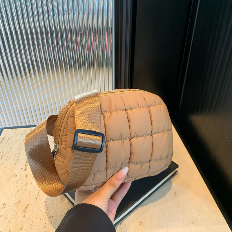 Geantă talie din nylon, crossbody, unisex, compactă, pătrată, cu fermoar și buzunare pentru telefon și buletin