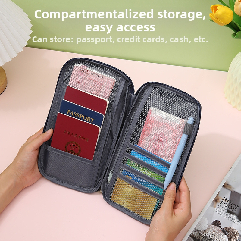 Unisex púzdro na pas a dokumenty – Oxford látka, polyesterová podšívka, organizér na karty a lístky, mestský minimalistický štýl