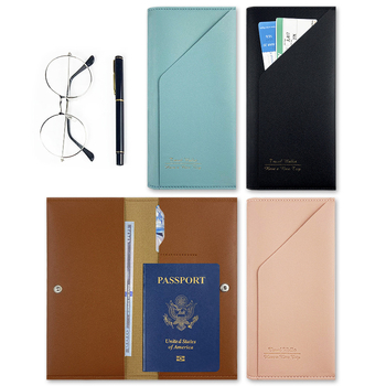 PU ādas ceļojumu dokumentu soma, 1 locījums makā, daudzfunkcionāls Passbook turētājs un logotipa pielāgošana