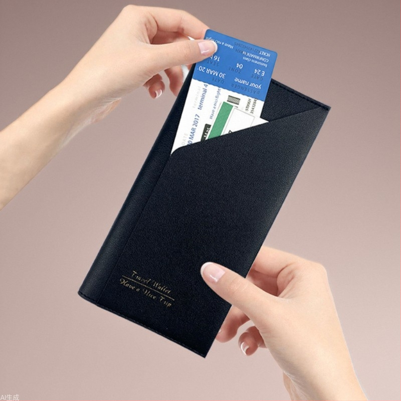 PU ādas ceļojumu dokumentu soma, 1 locījums makā, daudzfunkcionāls Passbook turētājs un logotipa pielāgošana