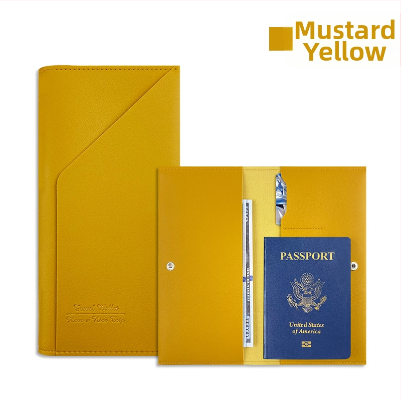 PU ādas ceļojumu dokumentu soma, 1 locījums makā, daudzfunkcionāls Passbook turētājs un logotipa pielāgošana