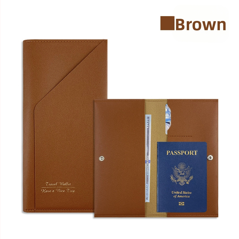 PU ādas ceļojumu dokumentu soma, 1 locījums makā, daudzfunkcionāls Passbook turētājs un logotipa pielāgošana