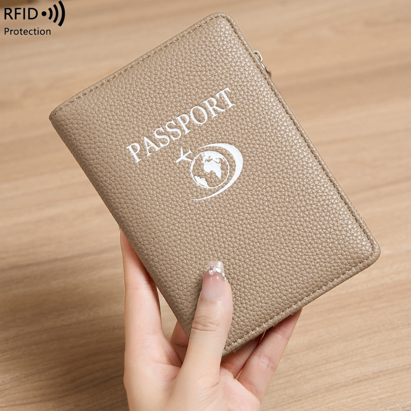 RFID paso dėklas, daugiafunkcis, iš PU odos, reljefinė tekstūra, bilietų ir dokumentų organizatorius, įdėklas kanvas