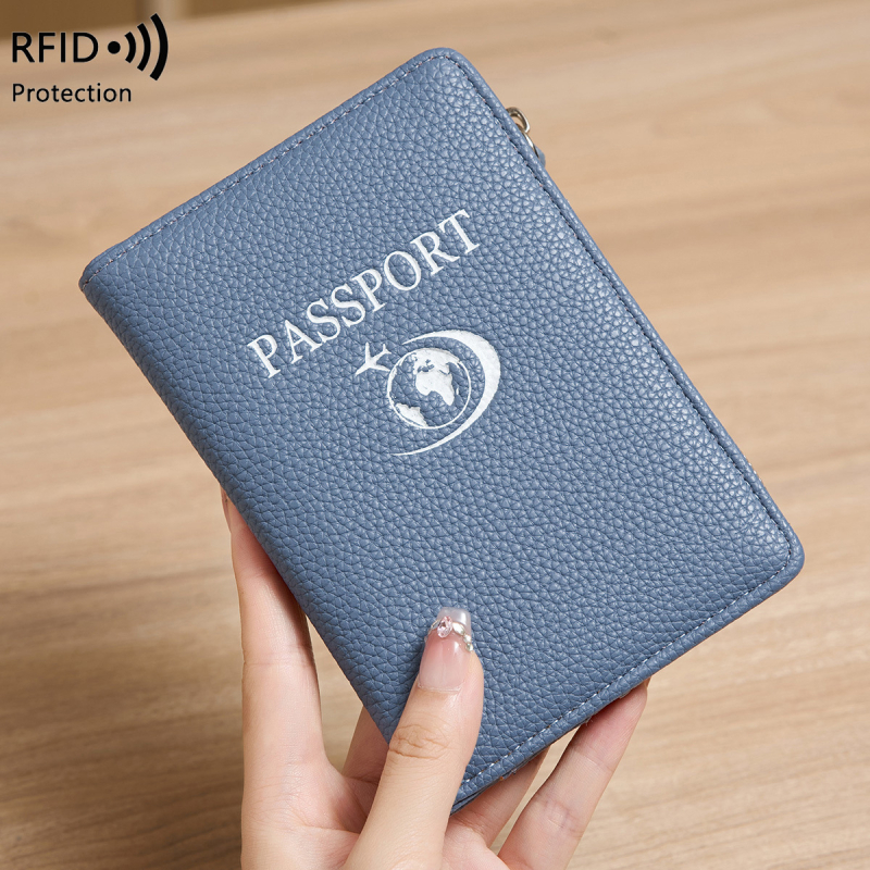 RFID pases turētājs, daudzfunkcionāls, PU āda, reljefīga tekstūra, karšu un dokumentu organizētājs, iekšējā pildviela kanvas