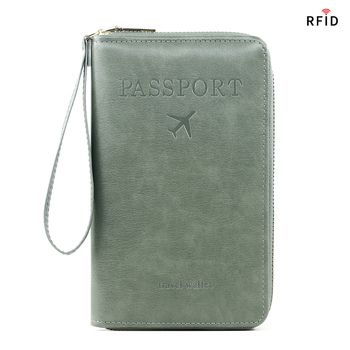 PU pasų dėklas — unisex kelioninis organizatorius, vientisas raštas, poliesterio pamušalas, Žiema 2024.