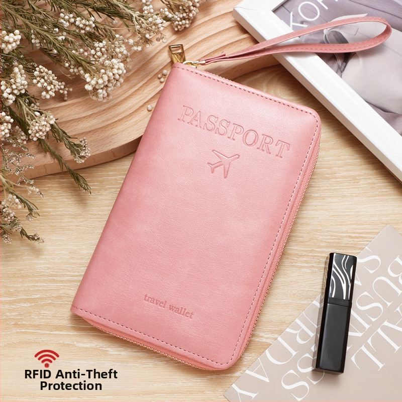 PU pasų dėklas — unisex kelioninis organizatorius, vientisas raštas, poliesterio pamušalas, Žiema 2024.