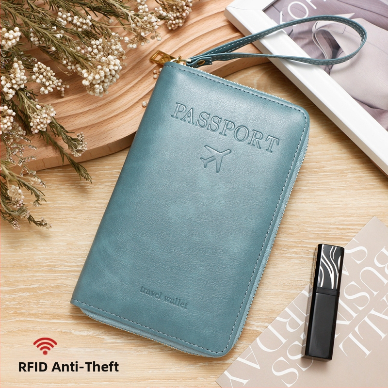 PU pasų dėklas — unisex kelioninis organizatorius, vientisas raštas, poliesterio pamušalas, Žiema 2024.