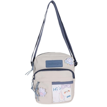 Najlon crossbody torba, vertikalni kvadratni oblik, zatvaranje na zip, džepovi za telefon i osobnu iskaznicu, s jednom naramenicom