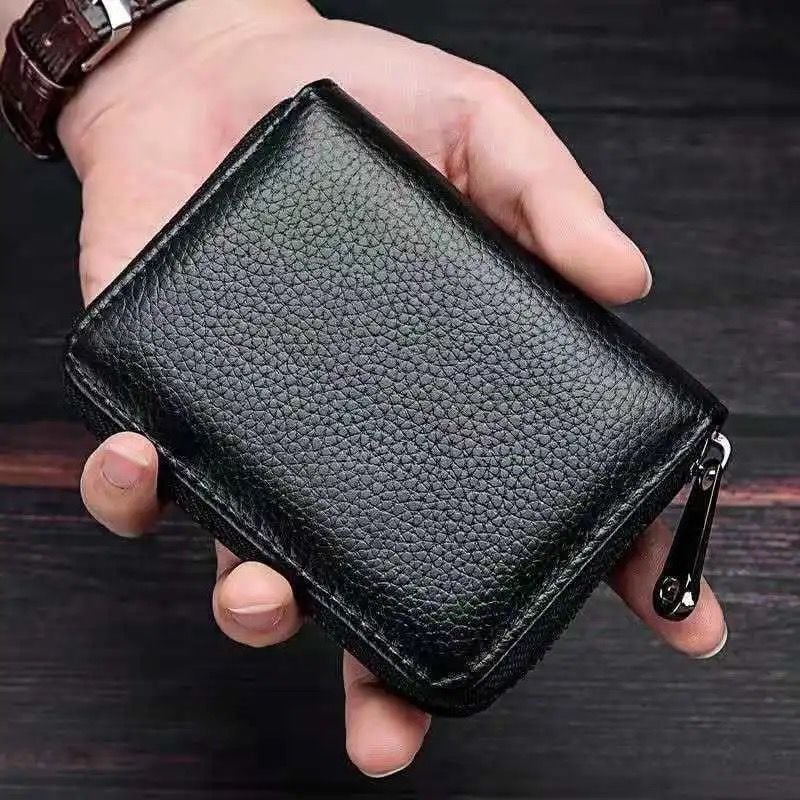 PU кожен RFID калъф за карти, защита срещу кражба, унисекс, портфейл с една сгъвка, ежедневна употреба