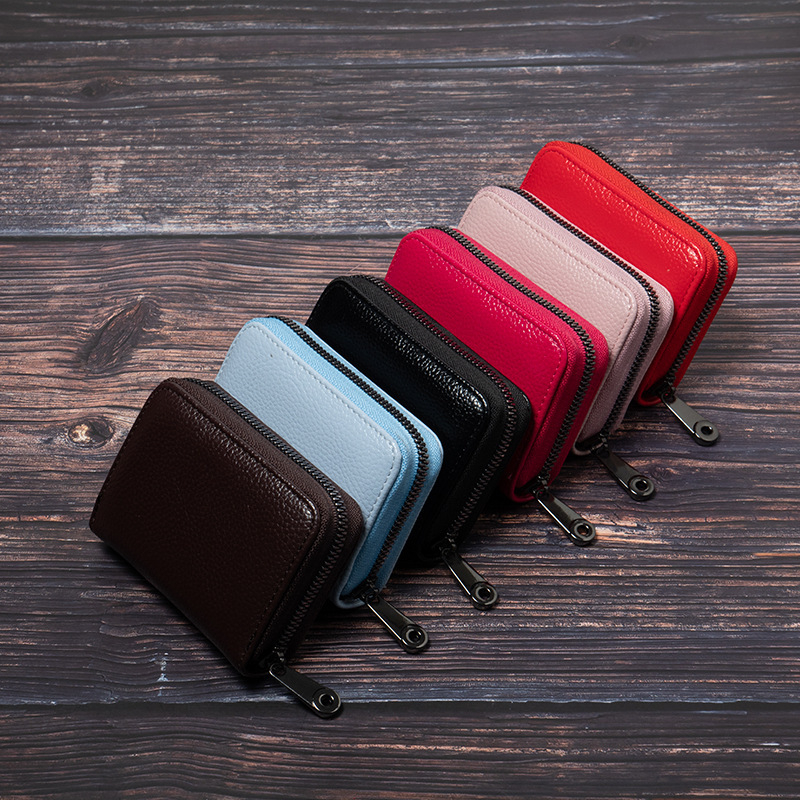 PU ādas RFID kartes turētājs, pret zādzību, universāls, ar vienu locījumu, ikdienas lietošanai