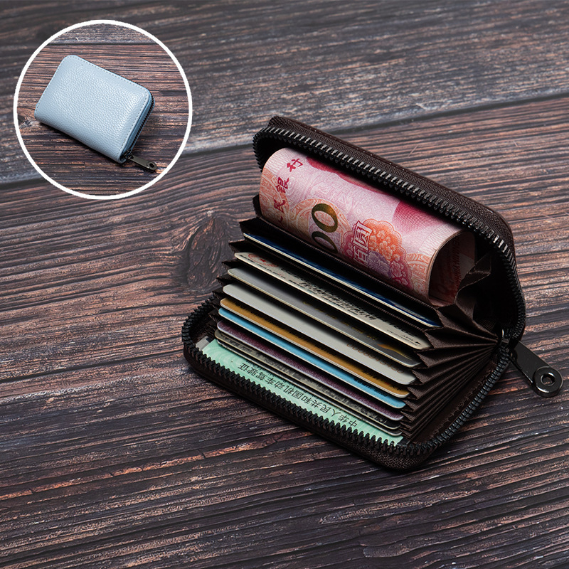 PU ādas RFID kartes turētājs, pret zādzību, universāls, ar vienu locījumu, ikdienas lietošanai