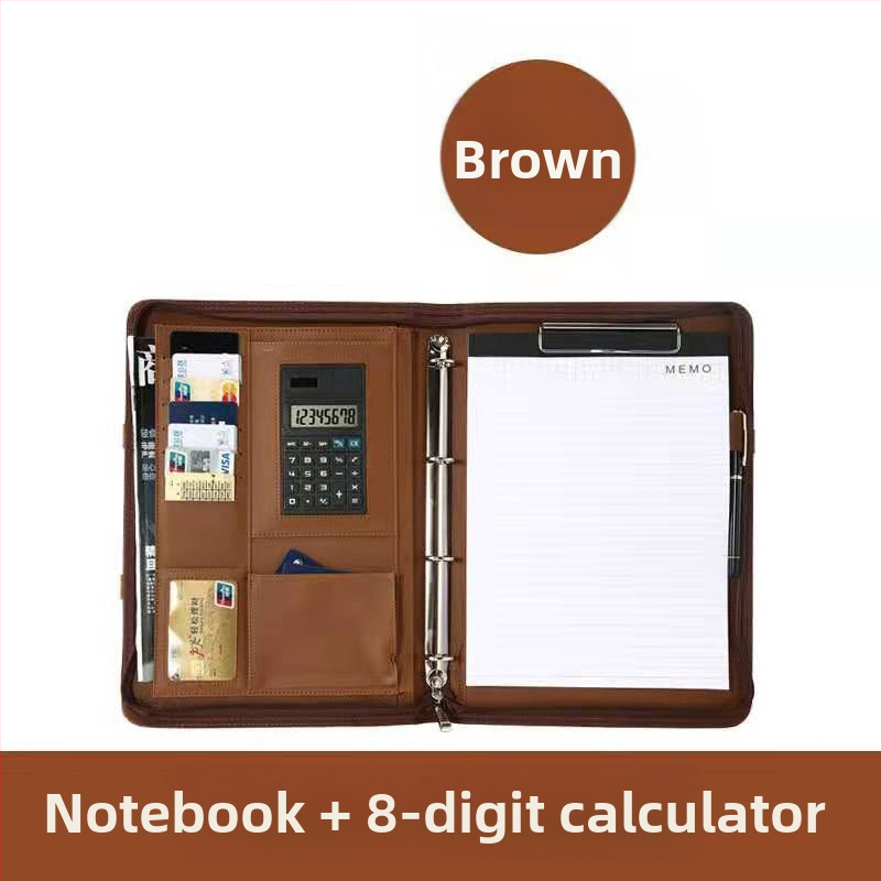 Кожена A4 папка с цип и клип за документи – мултифункционална бизнес папка (Материал: кожа; Тип: силен клип + клип за дъска; Приложим размер за хартия: A4; Дебелина на плочата: 0,05; Модел: BS-002)