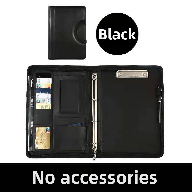 Кожена A4 папка с цип и клип за документи – мултифункционална бизнес папка (Материал: кожа; Тип: силен клип + клип за дъска; Приложим размер за хартия: A4; Дебелина на плочата: 0,05; Модел: BS-002)